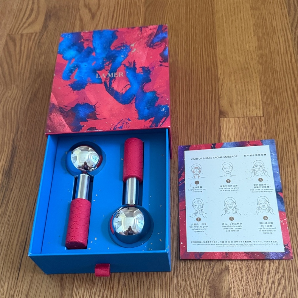 La Mer Skincare Tools Set - Red and Blue
